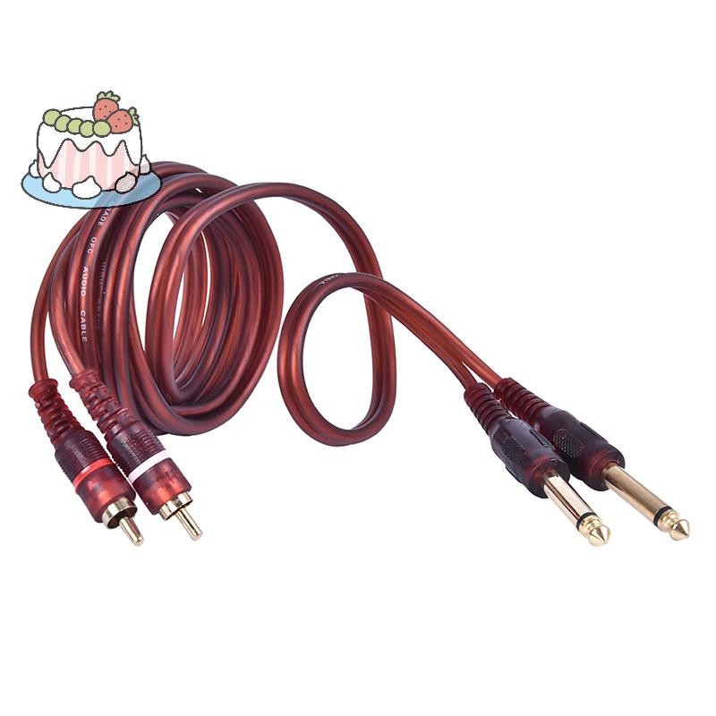 [Sep] สายเคเบิล 1.5 ม. สายสัญญาณเสียงผสมตัวผู้ RCA ตัวผู้เป็นคู่ 6.35 มม. 1/4 นิ้ว