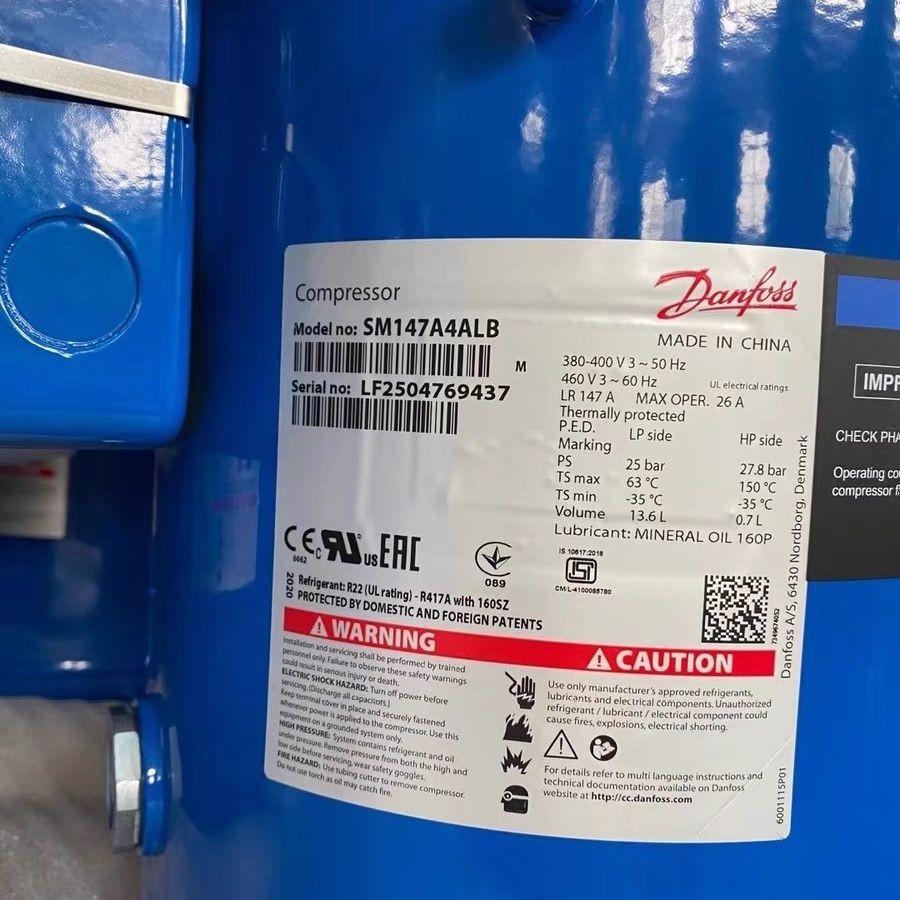 Danfoss Cold Storage Air Conditioner Sz124a4alb Compressor Sm147a4alb Sm161t4vc Sm185s4cc  HCM109T4L