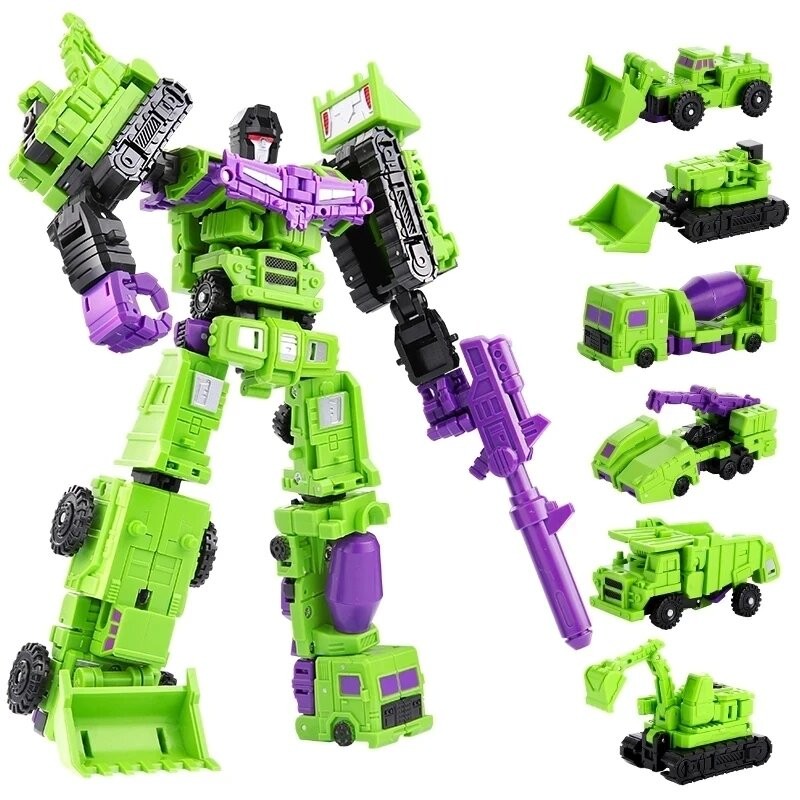 หุ่นยนต์แปลงร่าง 6 in 1 รุ่น MINI Devastator 22 ซม.Action Figure หุ่นยนต์ของเล่นพลาสติก BEST Collection ของขวัญเด็กเด็กใหม่