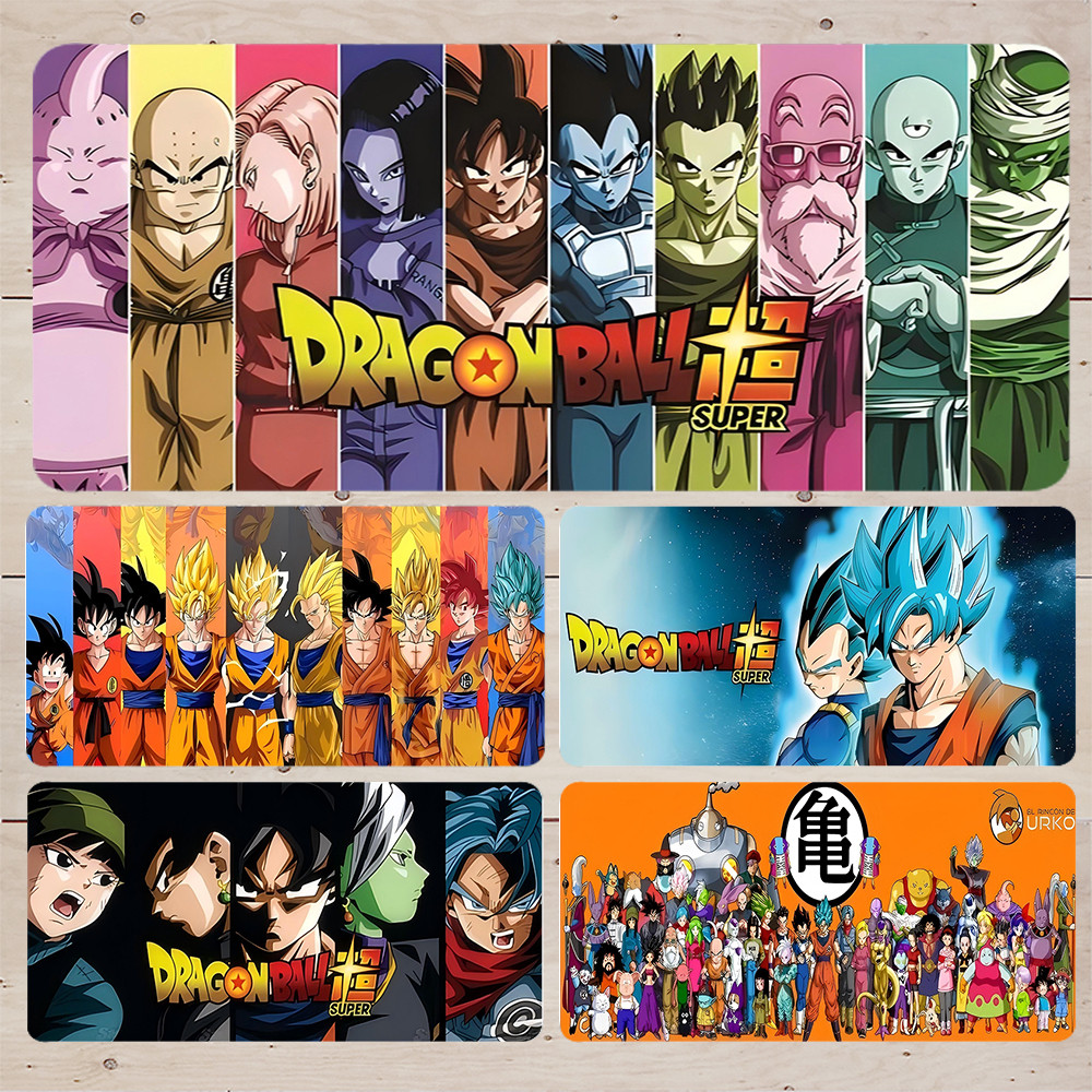 แอนิเมชั่น DRAGON BALL แผ่นรองเมาส์ XXL แผ่นรองโต๊ะกันลื่นพร้อมขอบเย็บพรมแป้นพิมพ์สํานักงานขนาดใหญ่อุปกรณ์เสริมเกมเมอร์