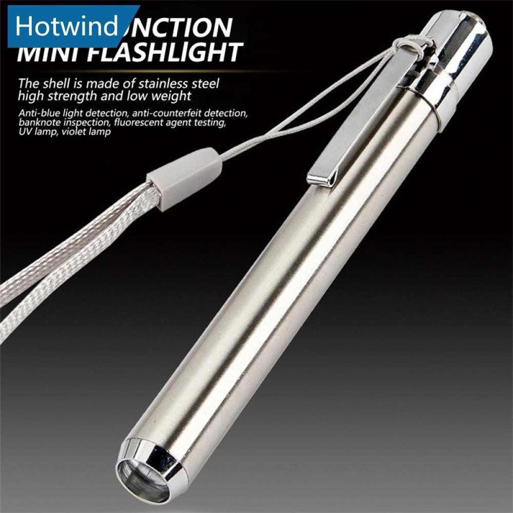 Hw 365/395nm สแตนเลส Mini Pocket โคมไฟ Led 365/395 UV ไฟฉายไฟฉาย Ultra Violet Light สําหรับ Marker C