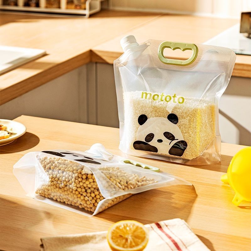 แม่บ้านสมัยใหม่ mototo Panda Whole Grain Storage Bag Sealed Insect-Proof Moisture-Proof Rice Storage Sub-Packing Rice B20250318
