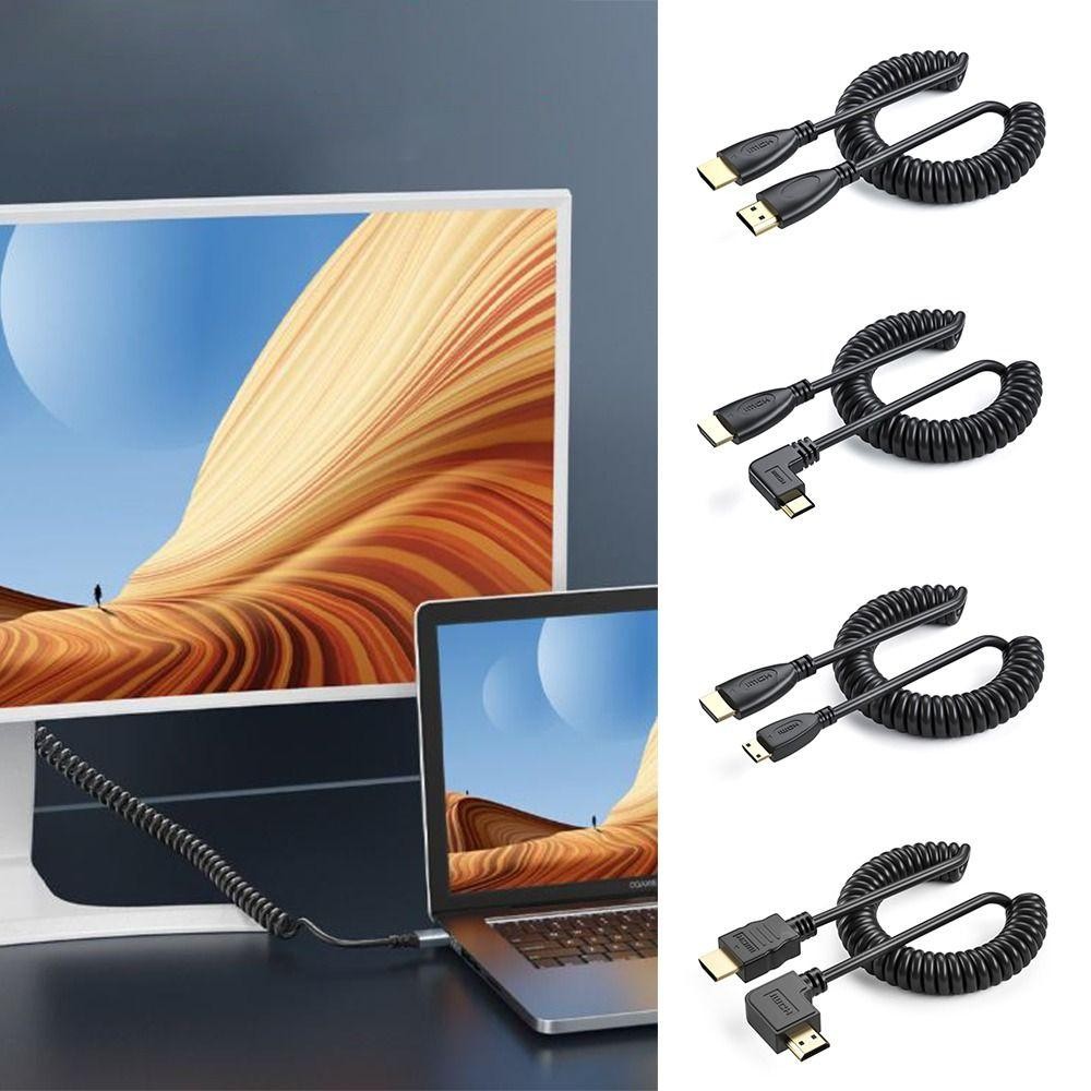 YUJINX HDMI to Mini HDMI, Telescopic Spring Cable Plug and Play สาย HDMI to HDMI, อุปกรณ์เสริมความละเอียดสูง 4K/2K @ 60hz 1080P สายอะแดปเตอร์ - รูปที่ 6