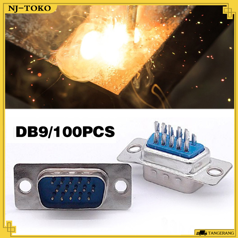 100PCS DB9 9 Pin Connector DB9 Connector ซ็อกเก็ตอะแดปเตอร์ RS232 Serial Port Connector DB9 ชายหญิง