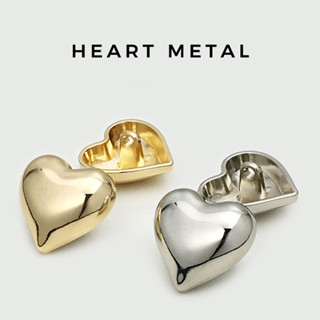 กระดุมโลหะหัวใจมันวาว10ชิ้น | ปุ่มสีทองและสีเงินสีทองขนาด 15…