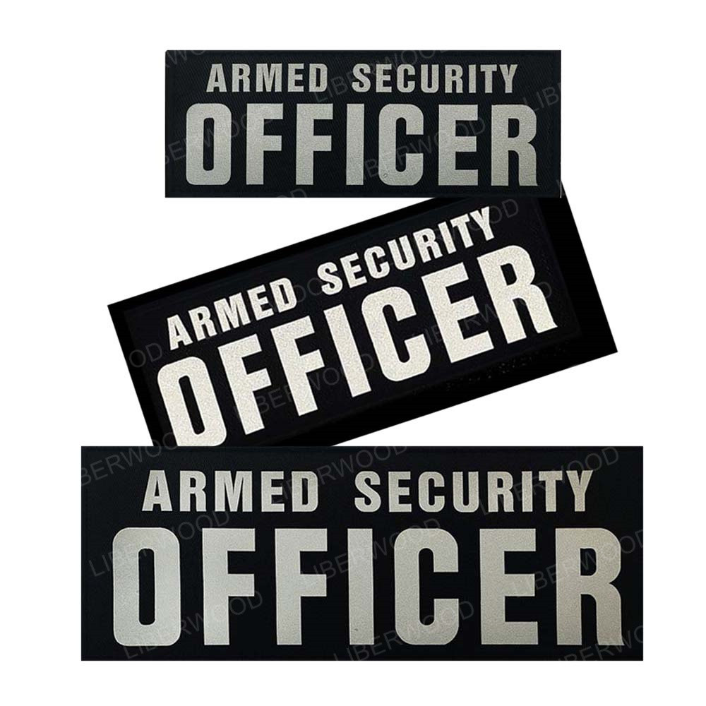 Armed Security Officer เลเซอร์ตัดแพทช์สะท้อนแสง IR อินฟราเรดยุทธวิธี Badge, ชุดเสื้อกั๊กกระเป๋าเป้สะพายหลังหมวกอุปกรณ์เสริมเสื้อผ้า