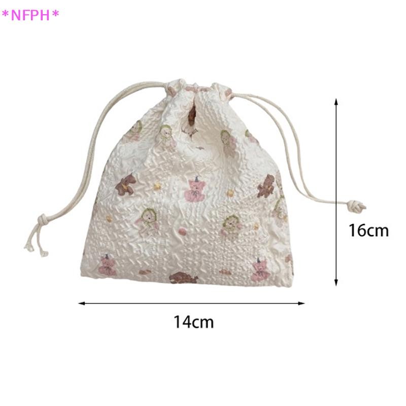 Nfph> 1ชิ้นเกาหลีน่ารักกระเป๋าใส่เหรียญขนาดเล็กที่สําคัญหูฟัง เชือกรูด กระเป๋าเก็บสาวเครื่องประดับลิปสติกเครื่องสําอางเชือกกระเป๋าสตริงใ