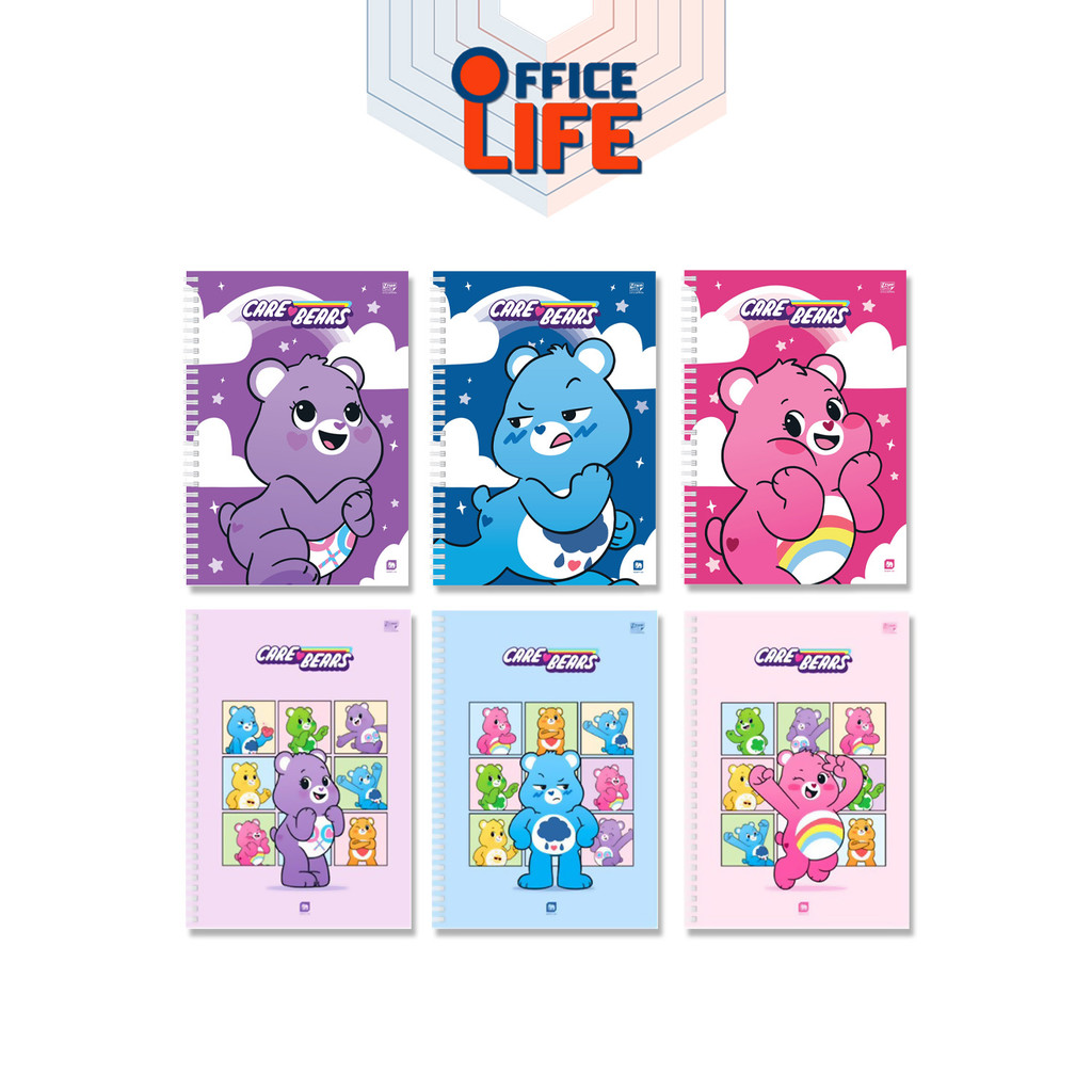 Elephant (ตราช้าง) สมุดริมลวด Care Bears แคร์แบร์ รุ่น WCBPP-104 และ WCBPP-105 ขนาด B5 คละสี ( จำนวน 1 เล่ม )