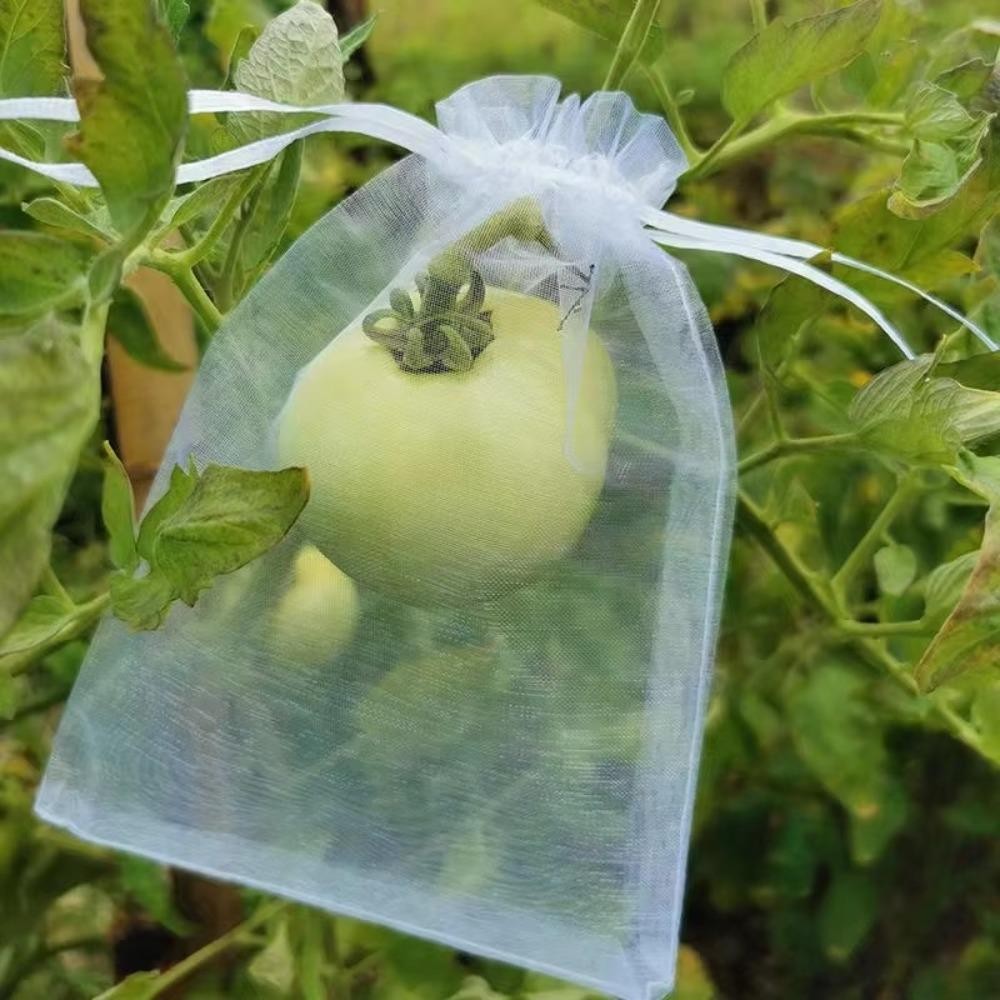 โซนาร์ 100ชิ้นองุ่นผลไม้เติบโตถุง,ผักเจอร์นิกสีขาวถุงป้องกันพืช,ทนทานระบายอากาศตาข่ายพืชเติบโตกระเป๋าสวนเครื่องมือ - รูปที่ 2