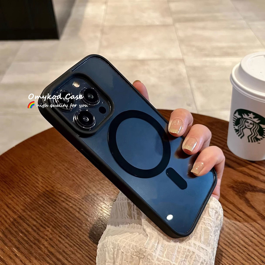 🌈Ready Stock🏆Compatible For iPhone 15 14 13 11 12 Pro Max 8 7 Plus XR XS Max Colorful Advanced Transparent Magnetic Suction Minimalist Phone Case New High-End Protective Case - รูปที่ 5