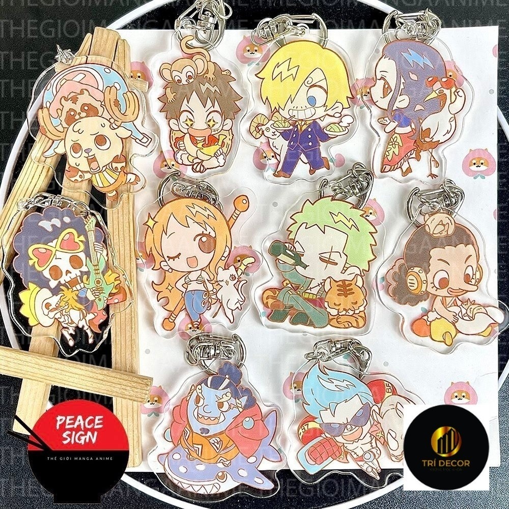 พวงกุญแจ ANIMAL ONE PIECE PIRATE ISLAND ver ANIMAL พิมพ์ลายอนิเมะ mica ในอะคริลิคน่ารัก