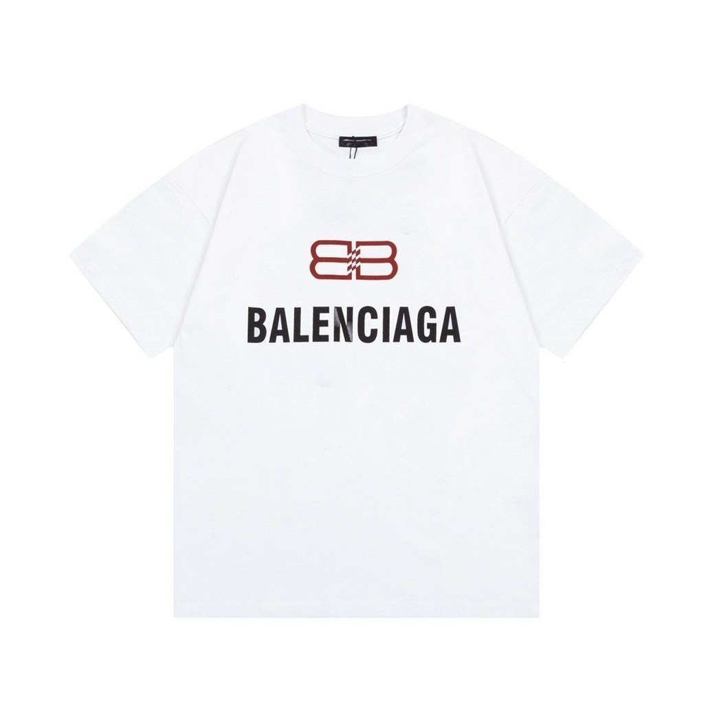 Balenciaga2024 เสื้อยืดแขนสั้น ผ้าฝ้าย พิมพ์ลายโลโก้ตัวอักษร ไฮเอนด์ แฟชั่นฤดูร้อน สําหรับผู้ชาย และผู้หญิง 2024
