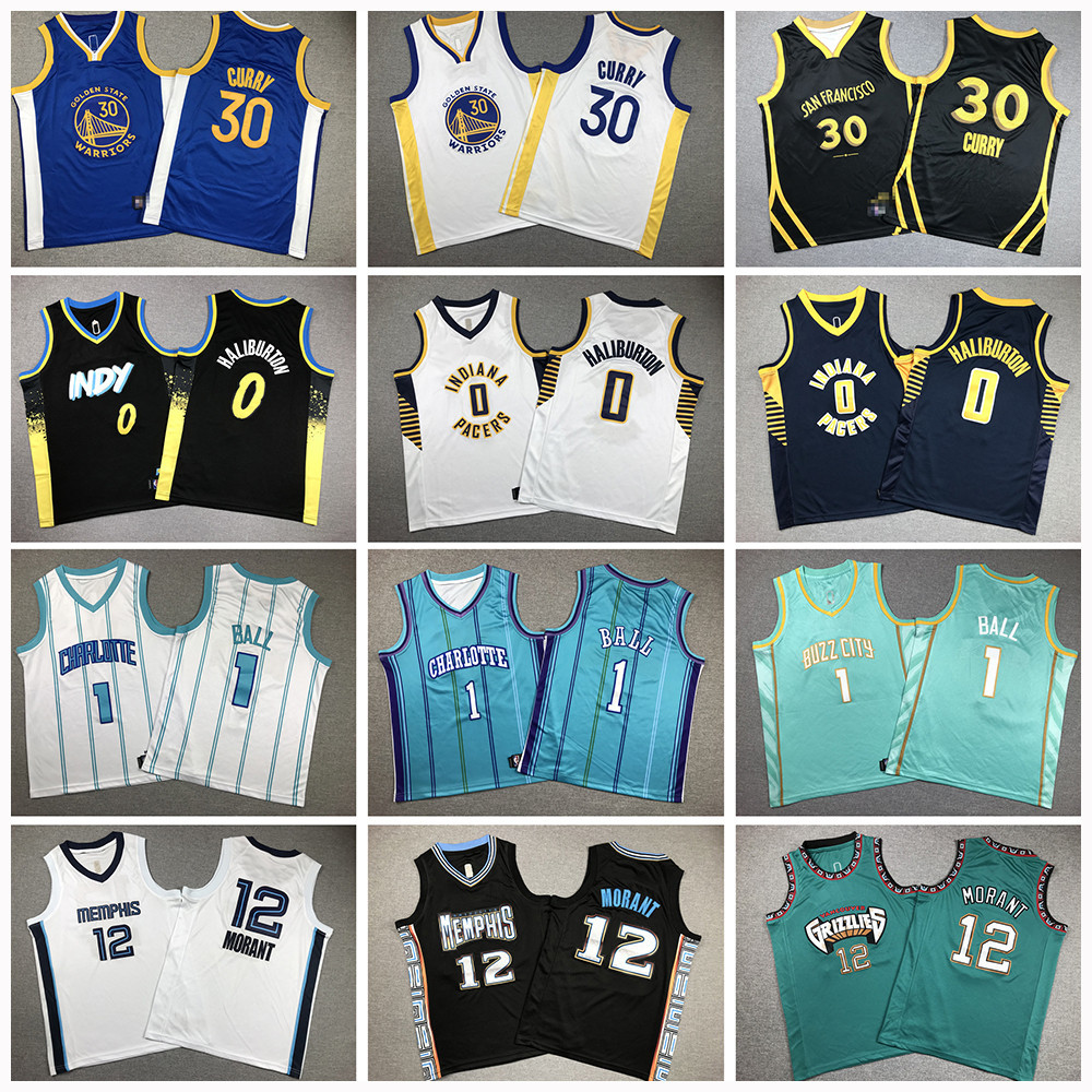 เสื้อบาสเกตบอล Haliburton Morant Hornets สำหรับเยาวชนชาย