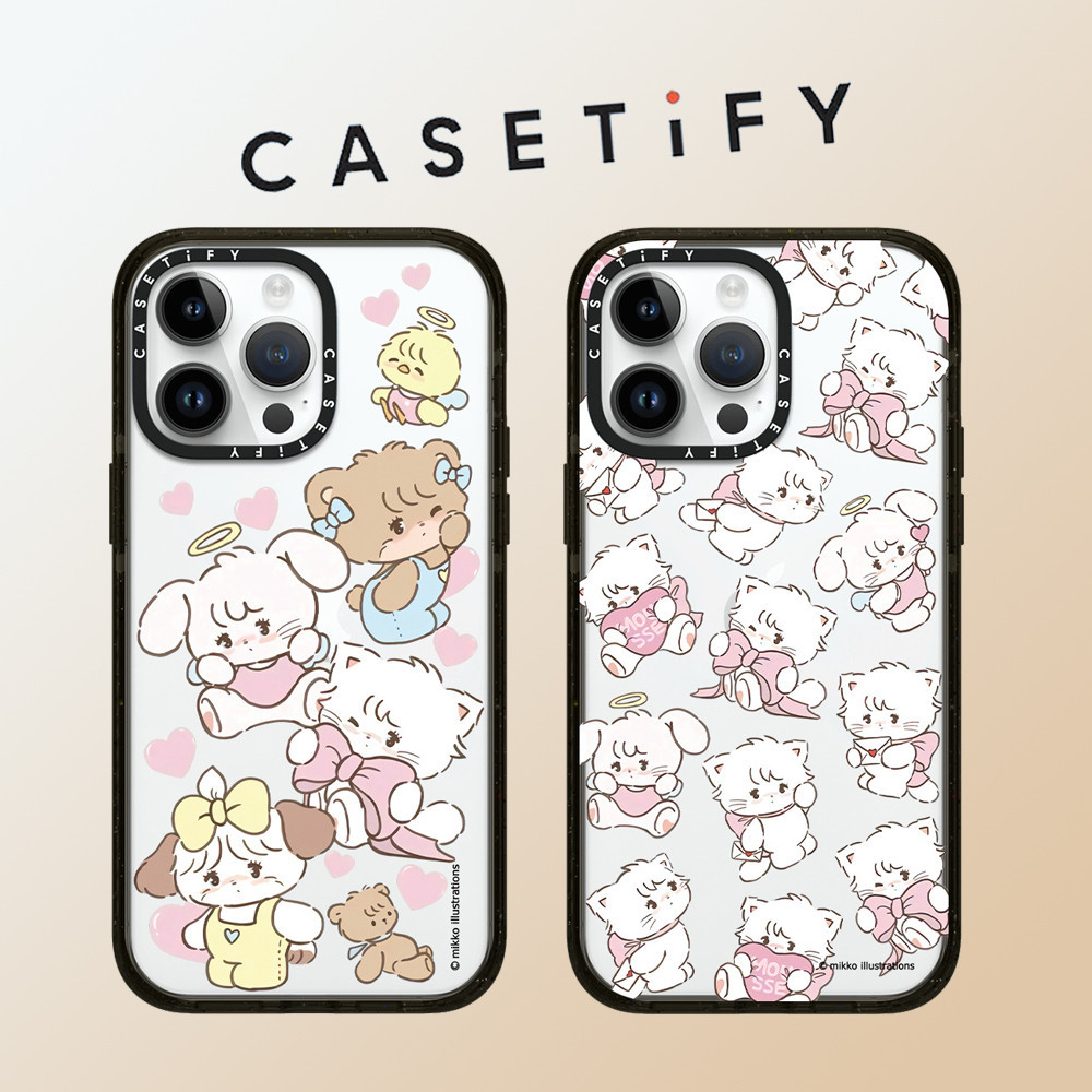 Casetify เคสโทรศัพท์มือถืออะคริลิคใส แบบนิ่ม ลายกราฟฟิตี้ และแมวน่ารัก กันกระแทก สําหรับ iPhone 15 Pro Max 14 Plus 13 ProMax 12 12Pro 11
