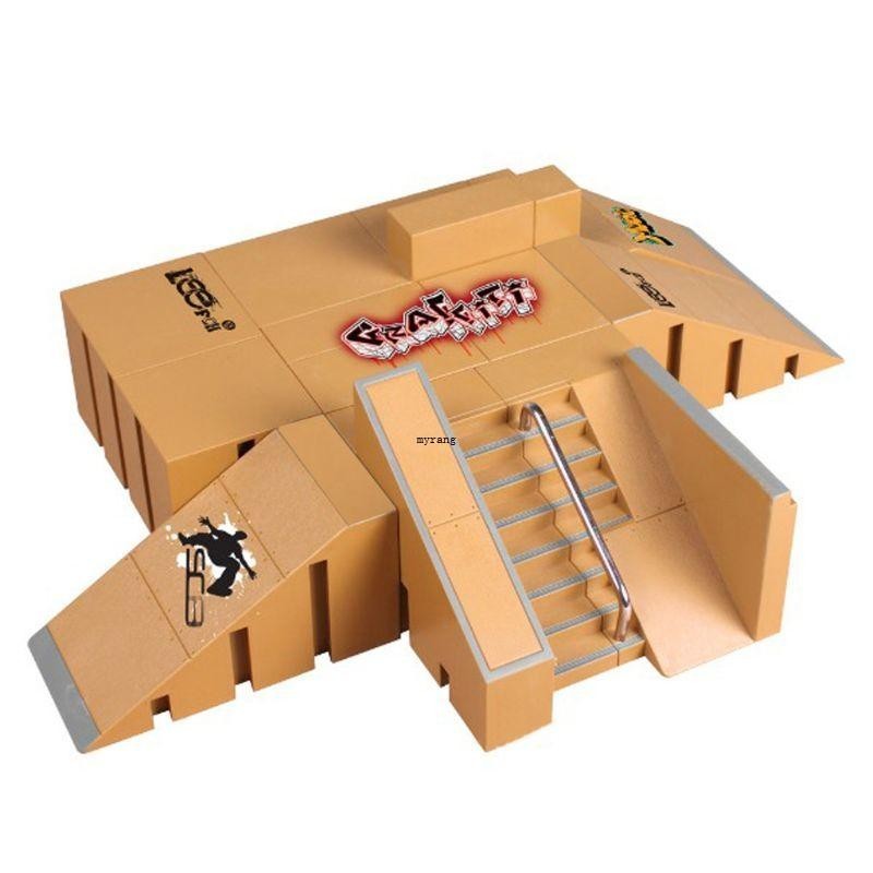 8pcs Skate Park Kit Ramp Parts for Tech Deck Fingerboard Mini Finger Skateboard
