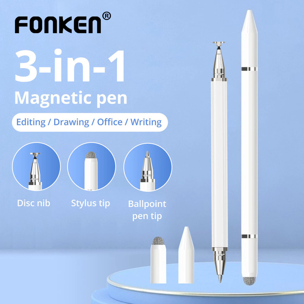 Fonken 3 in 1 ปากกาสไตลัส แม่เหล็ก สําหรับ Android Pad แท็บเล็ต สมาร์ทโฟน