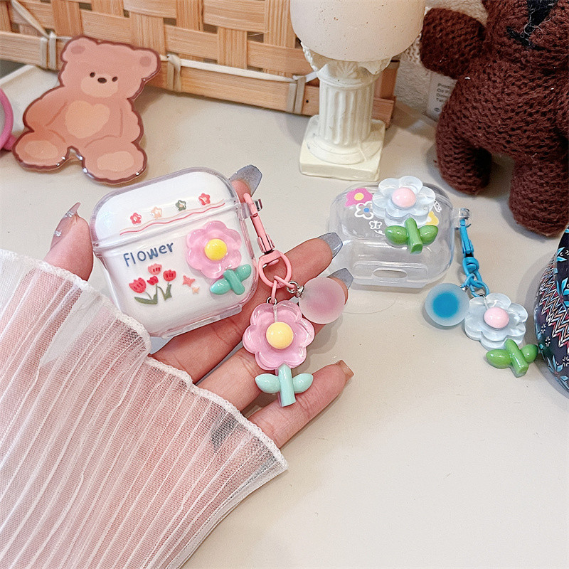 สําหรับ Remax CozyBuds W27 เคส Case เคสหูฟังดอกไม้ DIY ทําด้วยมือ