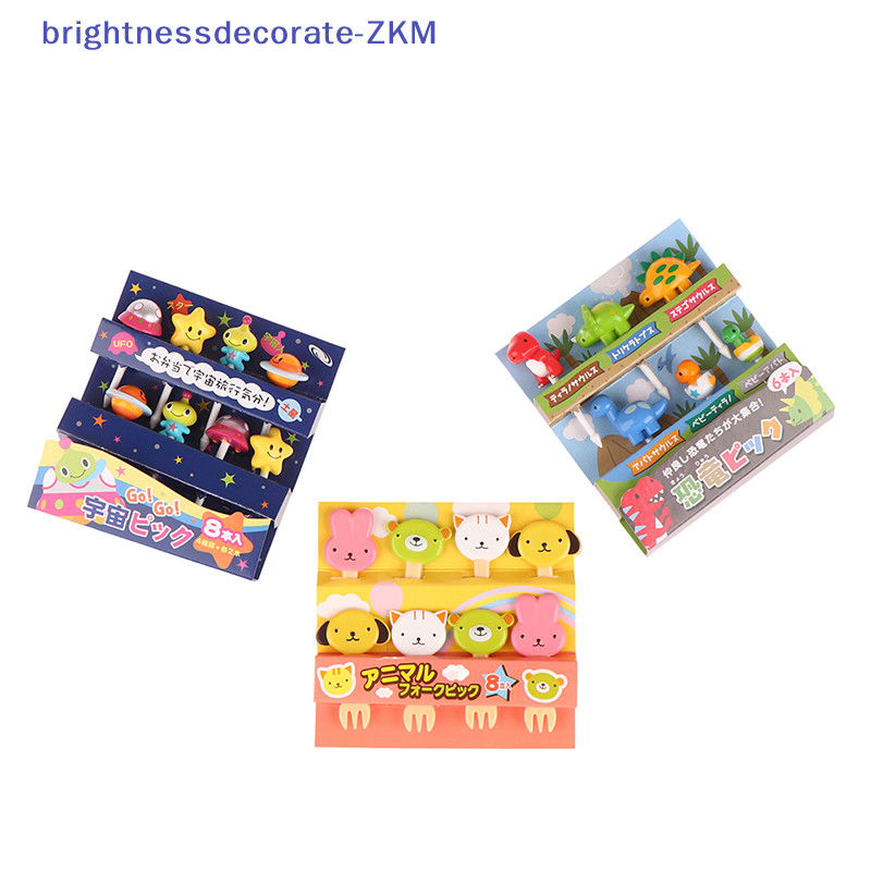 [Brightdecorate] ส้อมจิ้มผลไม้ ขนมเค้ก ขนมขบเคี้ยว รูปการ์ตูนสัตว์ 6 8 ชิ้น