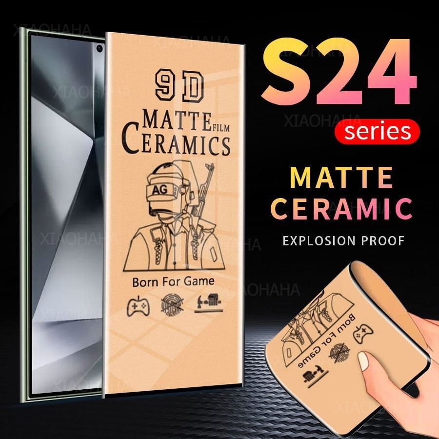 แบบด้าน 9D ฟิล์มเซรามิกเต็มจอต Samsung Galaxy Note 8 9 10 20 Ultra S24 S21 S20 S10 S22 S23 Plus