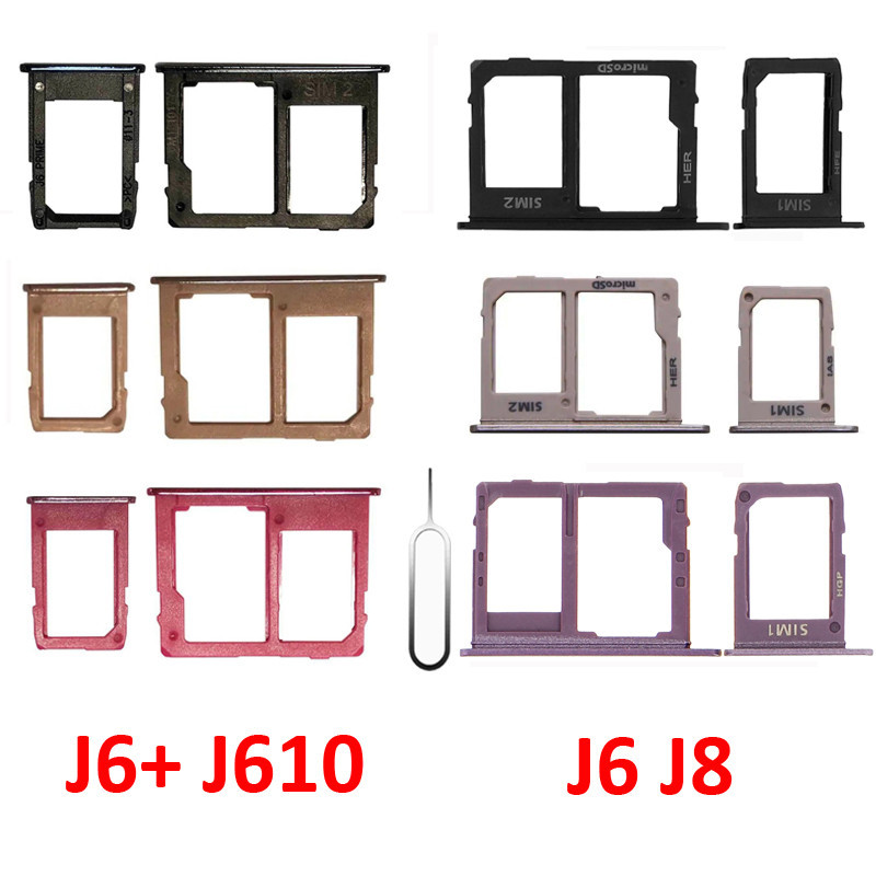 ถาดใส่ซิมการ์ด Micro SD สําหรับ Samsung Galaxy J6 Plus J6+ J610 J610F J600 J600F J8 J810