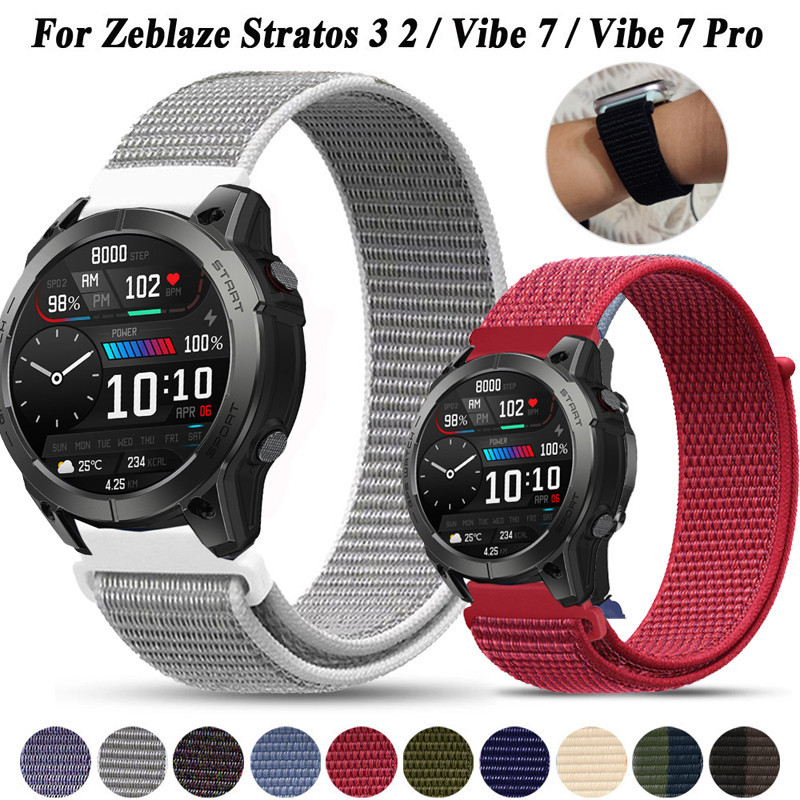 สายนาฬิกาข้อมือไนล่อน สําหรับ Zeblaze Stratos 2 3 Correa 22 20 มม. Zeblaze Vibe 7 Vibe 7 Pro