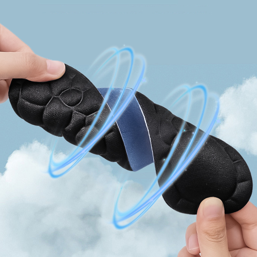 แผ่นรองพื้นรองเท้ากีฬา ระบายอากาศ ซับเหงื่อ ซับแรงกระแทก สีดํา แบบเปลี่ยน สําหรับรองเท้านวด ดูแลเท้า - รูปที่ 5