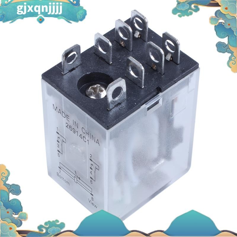 Jqx-13f LY2 DC 12V คอยล์ 8-Pin DPDT รีเลย์แม่เหล็กไฟฟ้า LED สีเขียว Gjxqnjjj