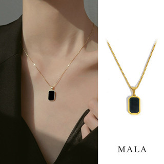 ใหม่ สร้อยคอสเตนเลส ไทเทเนียม ทรงสี่เหลี่ยม ขนาดเล็ก สีทอง ไ…