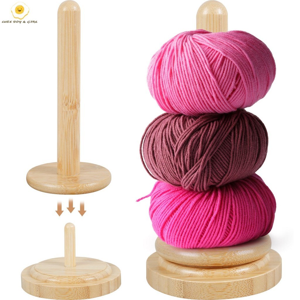 ที่วางไหมพรม แบบไม้ หมุนได้ หมุนได้ สําหรับถักไหมพรม ลูกบอล SHOPSBC8783