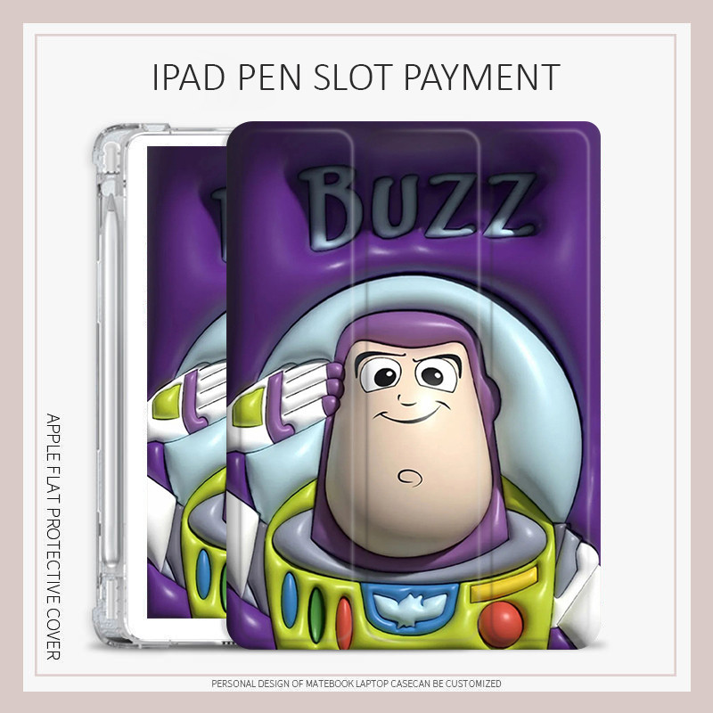 เคส ลาย Buzz Lightyear พร้อมช่องใส่ปากกา สําหรับ ipad air4 5 mini4 5 6 ipad pro11 pro12.9 2022 gen10 ipad gen5 6 7 8 9 ipad air1 2