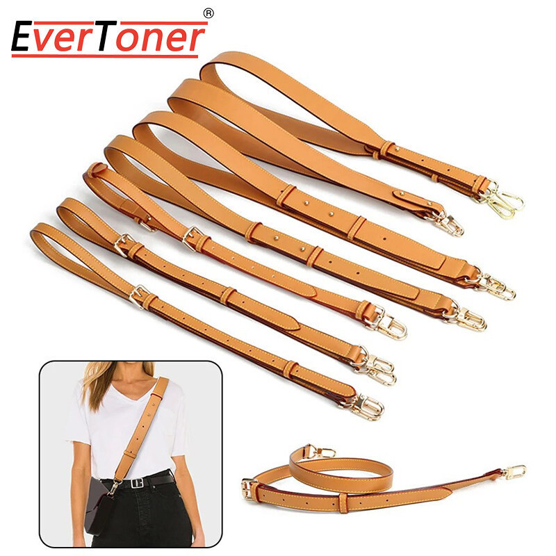 Evertoner กระเป๋าถือหนัง สายคล้องปรับได้ สีทึบ สําหรับถือหรือสะพายไหล่ สายคล้องเข็มขัด