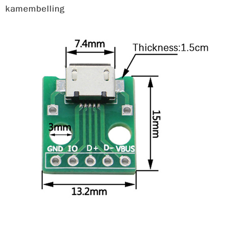 Kamembelling Type-C Micro USB To DIP Adapter หญิง Connector B ประเภท PCB Converter Breadboard USB-01 Switch Board SMT Mother Seat พร ้ อมลวด EN