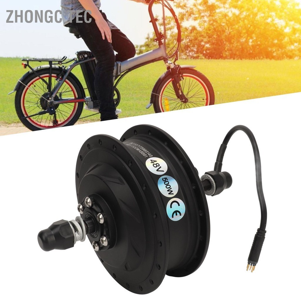 Zhongc Tec 48V 500W ไฟฟ้าจักรยานเกียร์มอเตอร์ Brushless ไดรฟ์ด้านหลังกันน้ำโลหะไฟฟ้าจักรยานมอเตอร์สำหรับจักรยานอะไหล่อัพเกรด