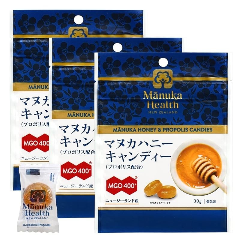 Manuka Health New Zealand Manuka Health Manuka Honey Candy ( พร ้ อมโพลิส ) 30G X 3 ถุง [ ของแท ้ นิวซีแลนด ์ Mgo400 + ห ่ อแยกกันด ้ วยซิป ] ..
