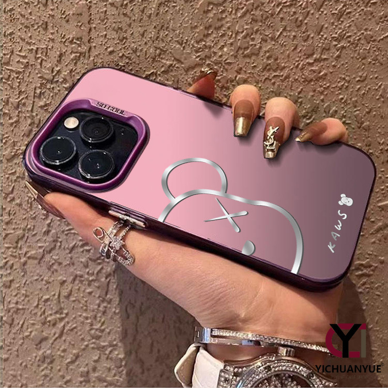 สำหรับ iPhone 13 12 14 11 15 Pro Max XR X Plus XS SE 7 8 ลายการ์ตูนหมีน้อยเคสโทรศัพท์มือถือการแสดงออกของคู่รักน่ารักเคส