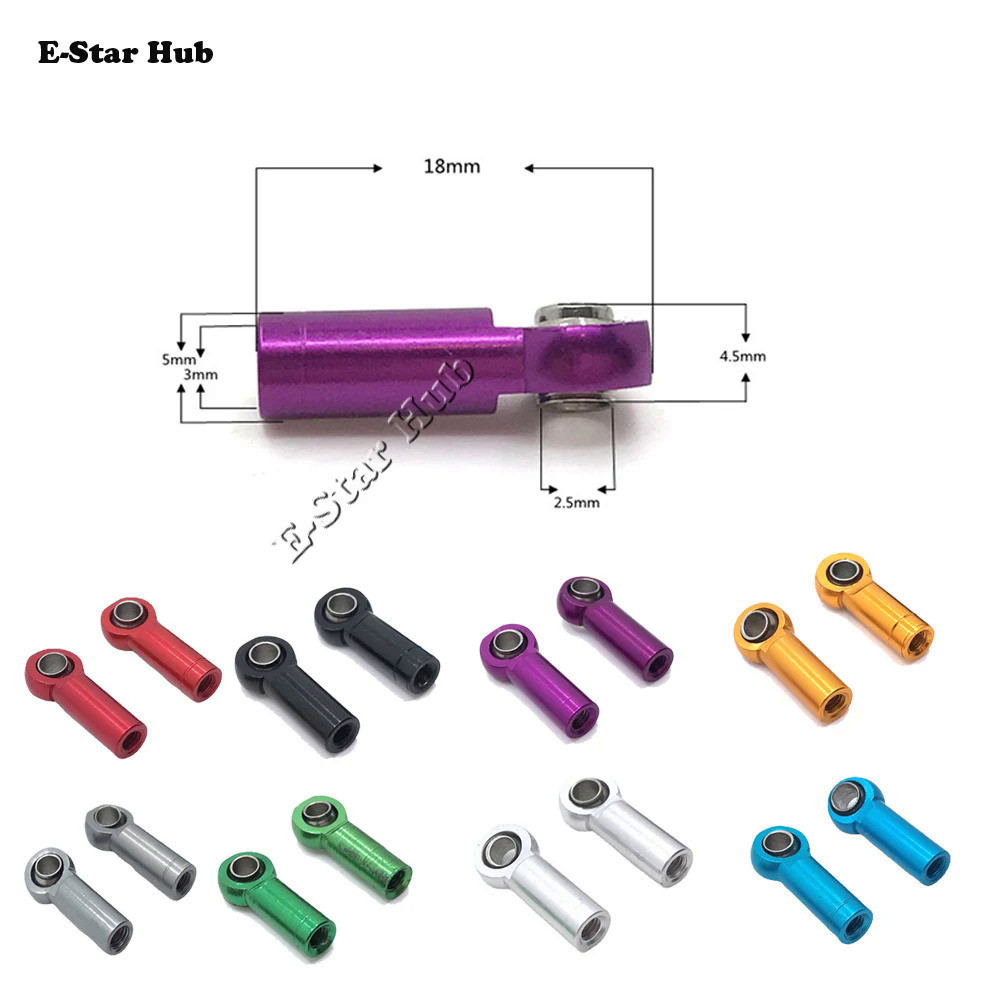2pcs โลหะ M2.5 อลูมิเนียม Link Rod Tie Rod End Ball Joint โลหะผสม 2.5 มม.หัว L4.5 มม.สําหรับ RC รถบรรทุกอะไหล่อัพเกรด