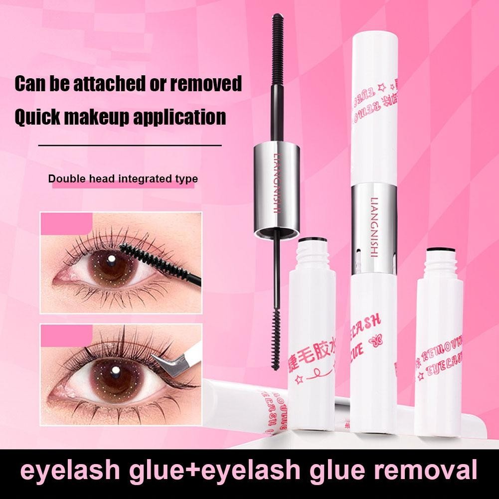 Double Eyelash กาวเจลกําจัด 2-In-1 กันน ้ ํายาวนาน Quick-Drying Self-Grafting กาวขนตาปลอม