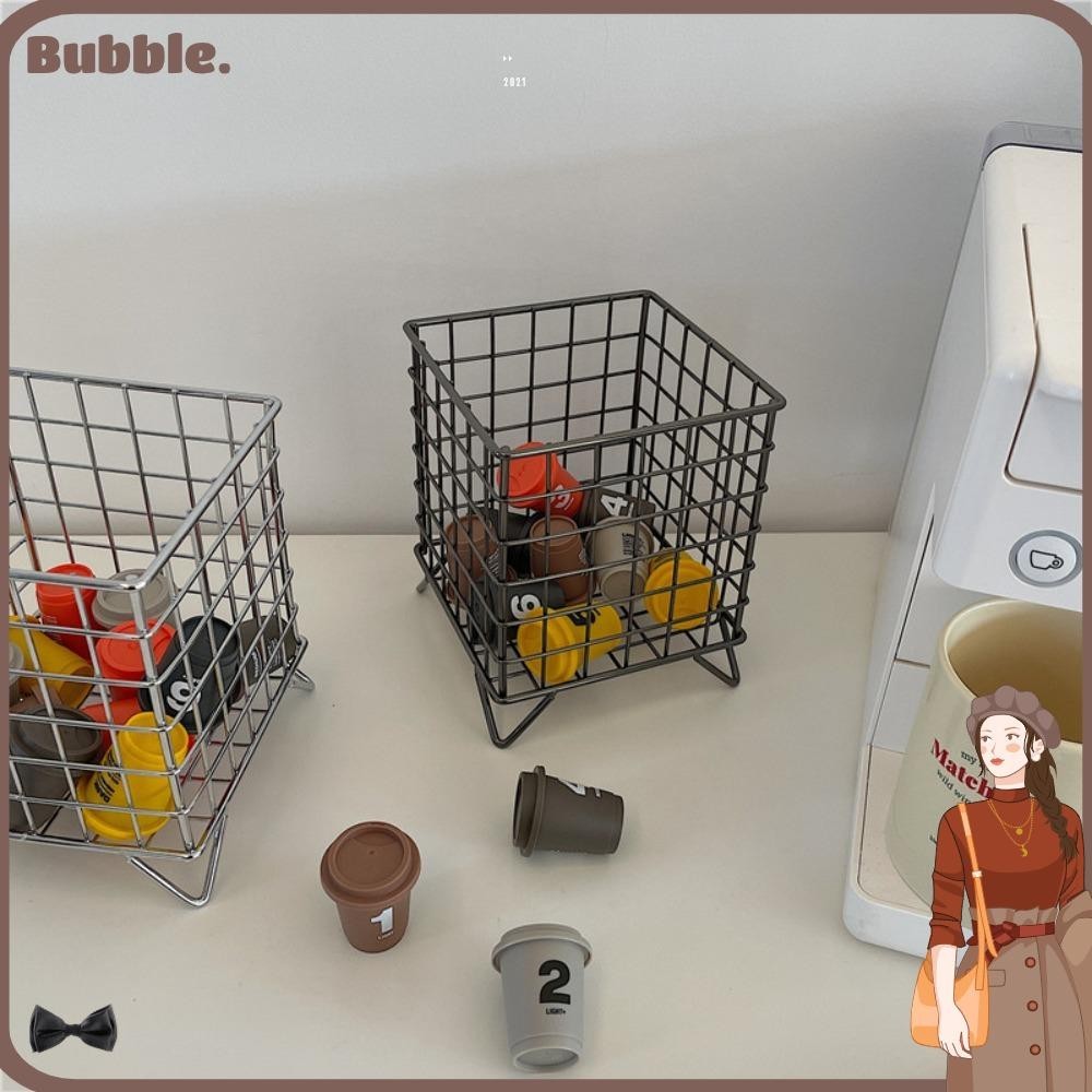 Bubble ที่ใส่ปากกาตะกร้าสี่เหลี่ยมทนทาน Office Desk Organizer แต่งหน้า Sorting Storage