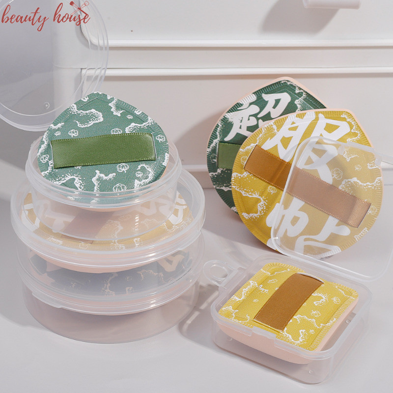 พัฟแป้งคุชชั่นสายไหม - ชุดพัฟเบาะลม XL/L - พัฟแป้งทรงหยดน้ํา - ใช้คู่แห้งและเปียก - อุปกรณ์แต่งหน้าคอนซีลเลอร์ - ฟองน้ําแต่งหน้าพร้อมกล่องเก็บของ