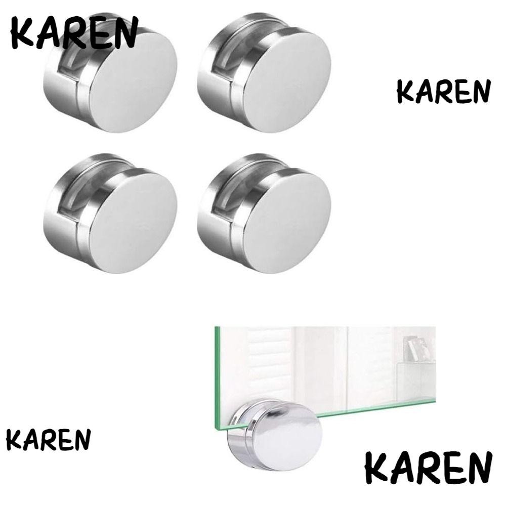 Karen ขายึดกระจก 4 ชิ ้ น , กระจกห ้ องน ้ ําสีเงิน , แคลมป ์ ยึดยึดตัวยึดหนัก