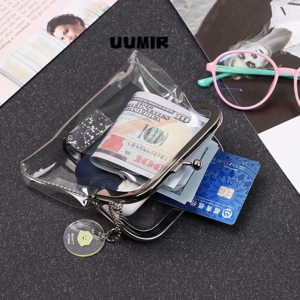 UUMIR  กระเป๋าสตางค์ กระเป๋าคลัทช์ แบบพกพา ขนาดเล็ก สีใส สําหรับผู้หญิง