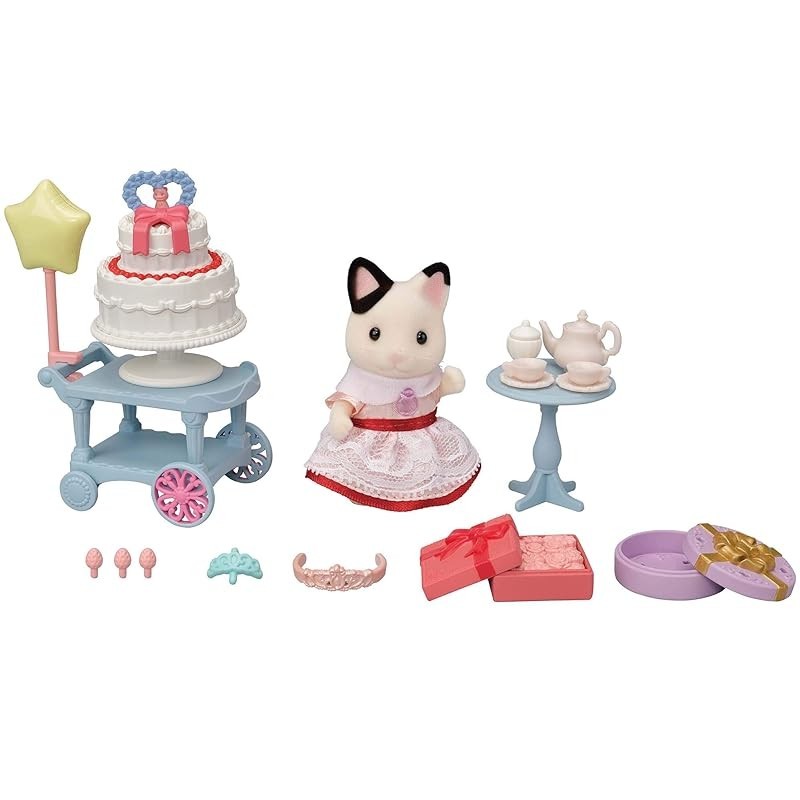 Sylvanian Families Dollhouse and Furniture Set [Sweet Party Set - Charcoal Cat Girl -] DF-21 ST Mark
