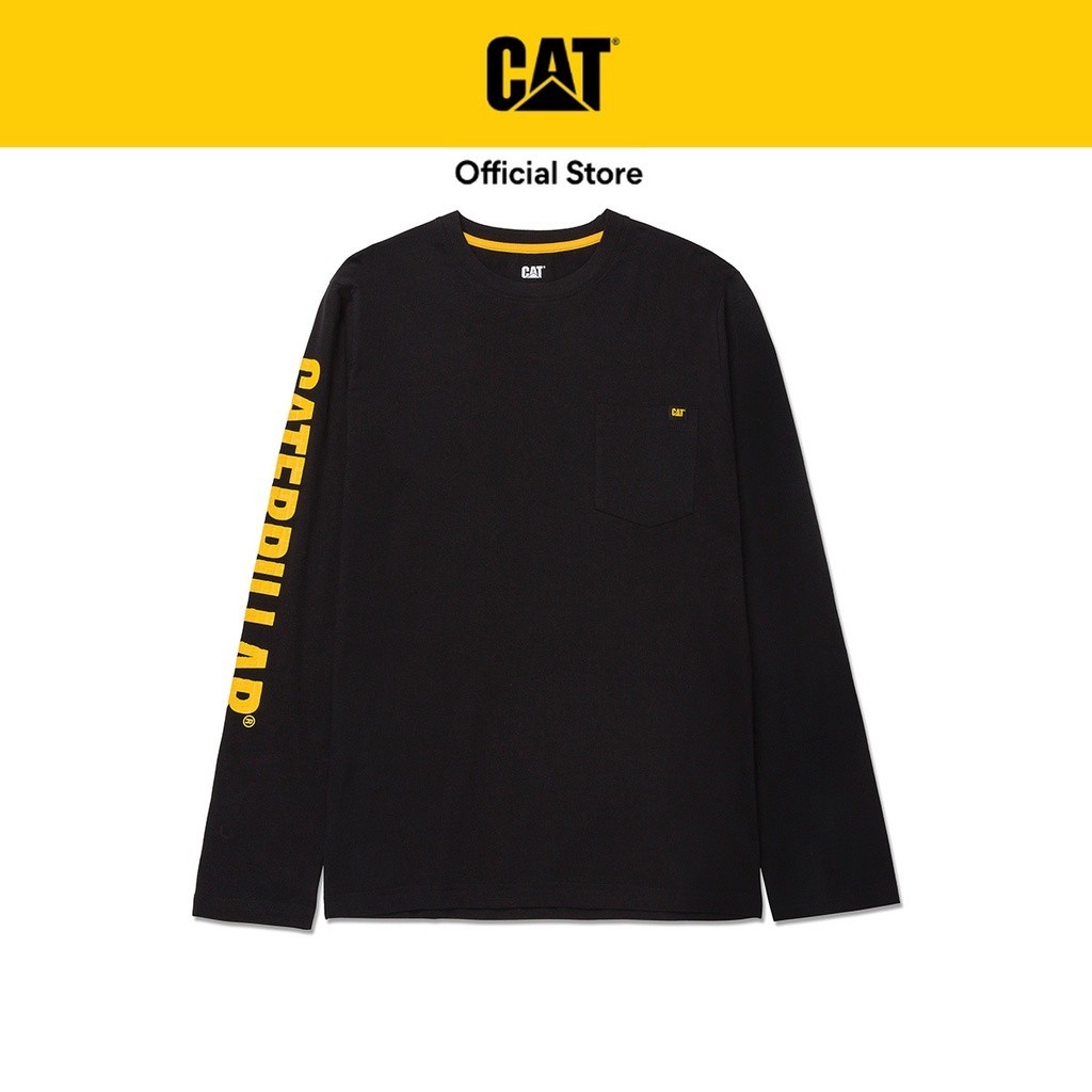 เสื้อยืดแขนยาวผู้ชาย Caterpillar - สีดํา (1010047-10158)