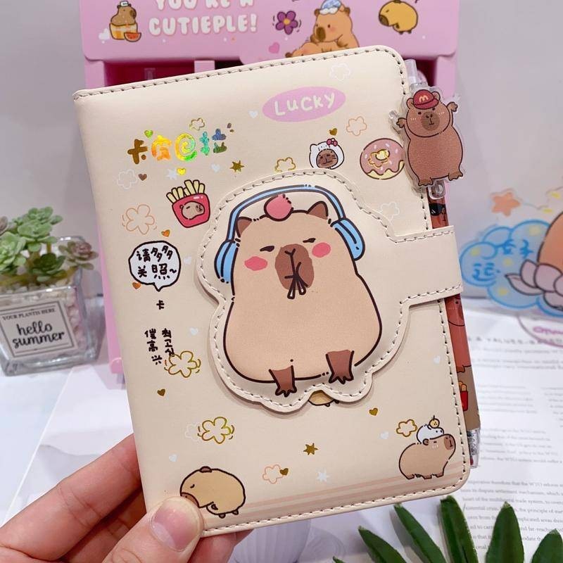 2024 Capybara น ่ ารักโน ้ ตบุ ๊ คเจลปากกาของขวัญชุดกล ่ องการ ์ ตูน Notepad Neutral ปากกานักเรียนโรงเรียนสํานักงานเครื ่ องเขียนอุปกรณ ์ ของขวัญวันเกิด