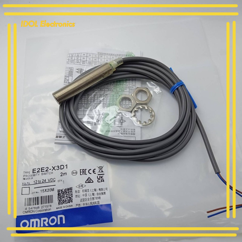 E2E-X3D1-N / E2E-X3D1-N-2 หัว 12mm ระยะจับ 3ทท จับ โลหะ 2สาย NO 12V-24V