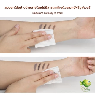 YOYO ดินสอเขียนคิ้ว 2 in 1 มีหัวเขียน และหัวแปรงปัดคิ้ว ทรงสามเหลี่ยม กันน้ํา กันเหงื่อ ติดทนนาน Eyebrow pencil