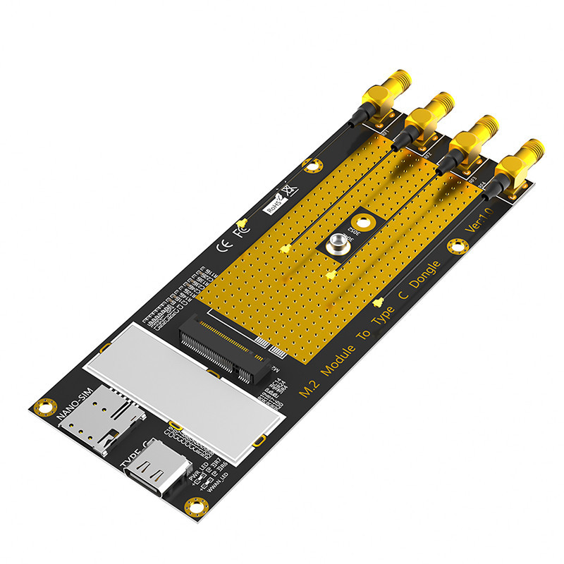 M2 B Key 3G/4G/5G โมดูลประเภท C อะแดปเตอร์เครือข่ายพร้อมสาย USB3.0 NANO สล็อต SIM 4 เสาอากาศรองรับ R