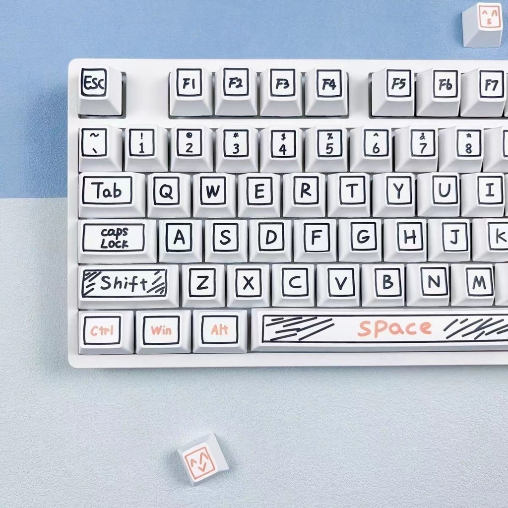 126 คีย์มือวาด Graffiti Keycap ชุด XDA Profile Dye Sub PBT Keycaps สําหรับ Cherry Gateron MX Switches คีย์บอร์ดเกม