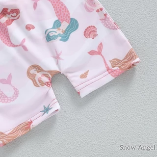 ชุดว่ายน้ําเด็กผู้หญิงชุด Sea Shell พิมพ์แขนยาว Rash Guard ชุดว่ายน้ําหมวกปีกกว้างหมวกกันแดดทารกเด็กวัยหัดเดิน Beachwear