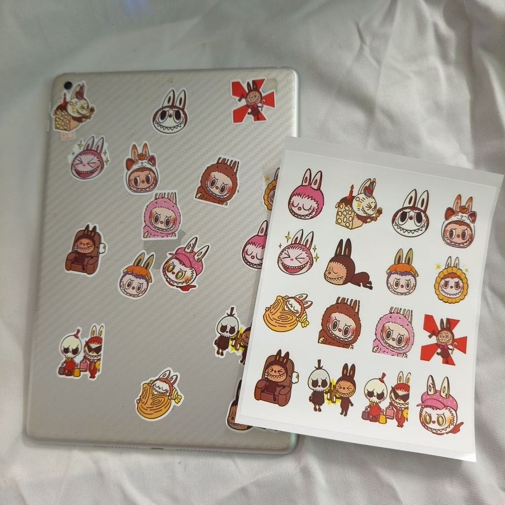 สติกเกอร์ลายการ์ตูน LABUBU สําหรับตกแต่ง DIY เหมาะสําหรับตกแต่งกล่องสติกเกอร์ราคาถูก